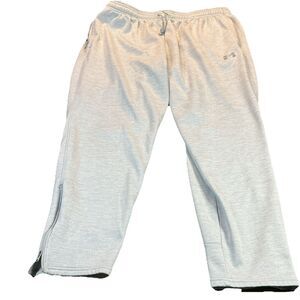 Under Armour Men's Sweatpants Gray XXL Fleece Drawstring Zip Pocket Loose Fit